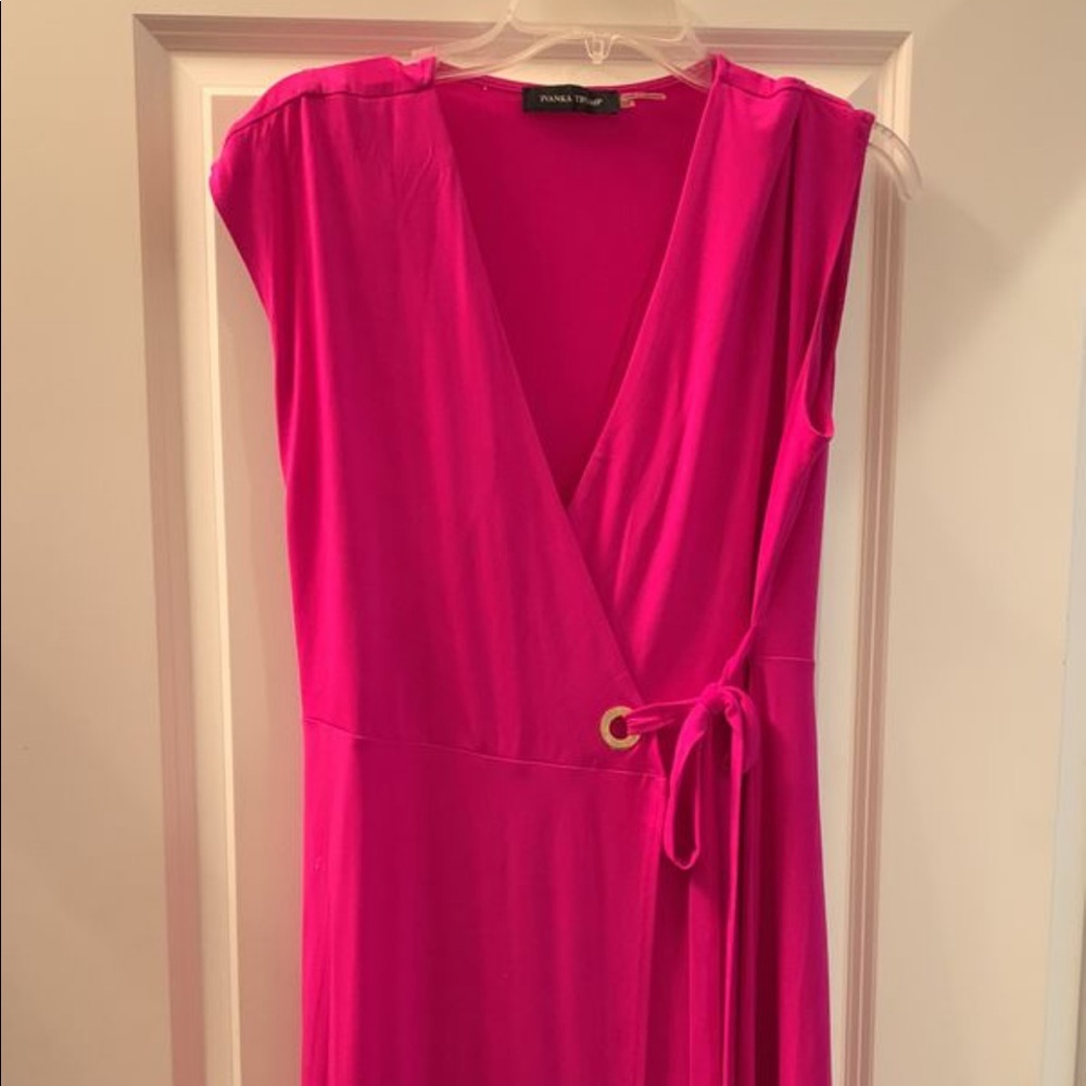 Hot pink Ivanka trump wrap dress